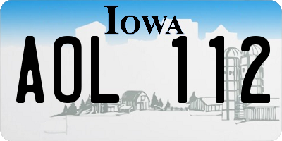 IA license plate AOL112