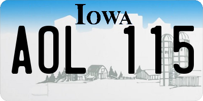 IA license plate AOL115