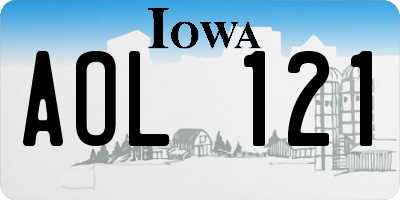 IA license plate AOL121