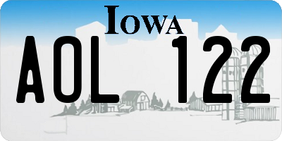 IA license plate AOL122
