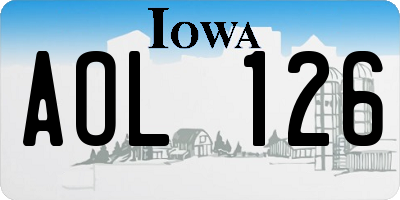 IA license plate AOL126