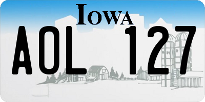 IA license plate AOL127
