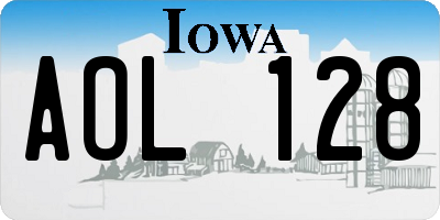 IA license plate AOL128