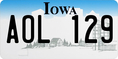 IA license plate AOL129