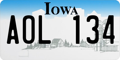 IA license plate AOL134
