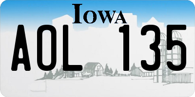 IA license plate AOL135