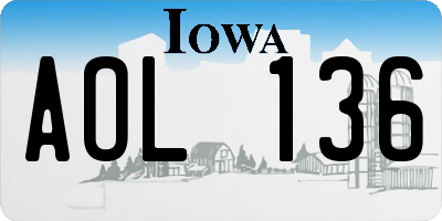 IA license plate AOL136