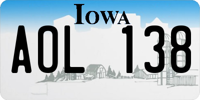 IA license plate AOL138