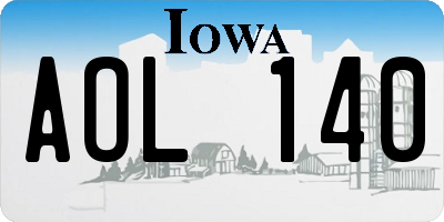 IA license plate AOL140