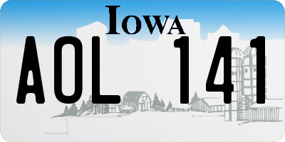 IA license plate AOL141