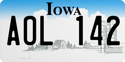 IA license plate AOL142