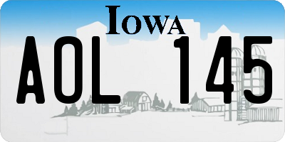IA license plate AOL145