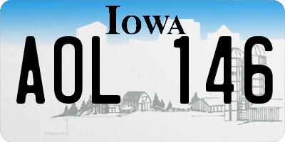 IA license plate AOL146