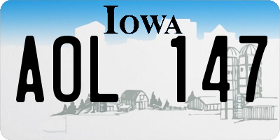 IA license plate AOL147