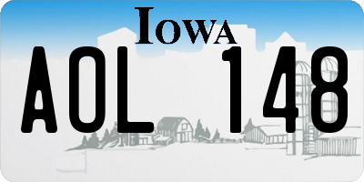 IA license plate AOL148
