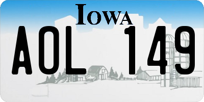 IA license plate AOL149