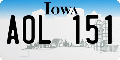 IA license plate AOL151