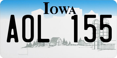 IA license plate AOL155
