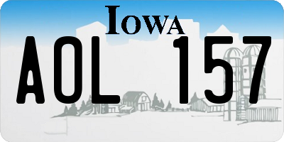 IA license plate AOL157