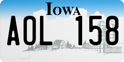 IA license plate AOL158