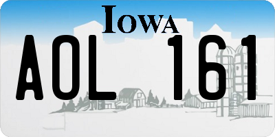 IA license plate AOL161