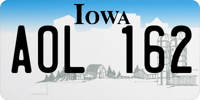 IA license plate AOL162