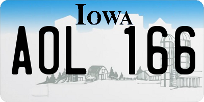 IA license plate AOL166