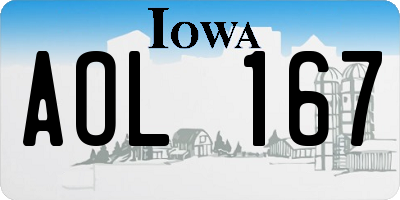 IA license plate AOL167