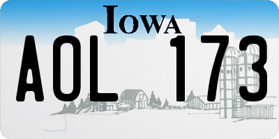 IA license plate AOL173