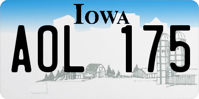 IA license plate AOL175
