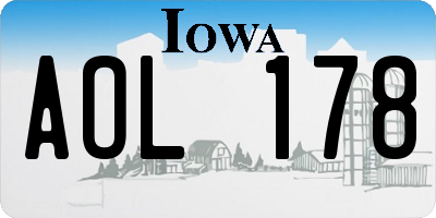 IA license plate AOL178