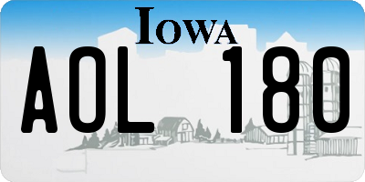 IA license plate AOL180