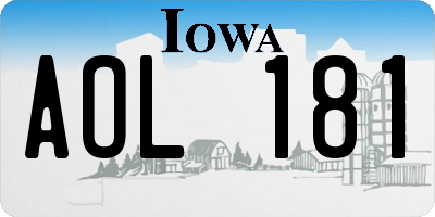 IA license plate AOL181
