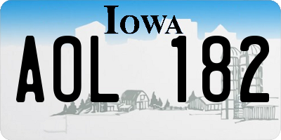 IA license plate AOL182