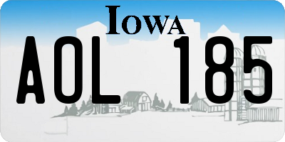 IA license plate AOL185