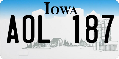 IA license plate AOL187