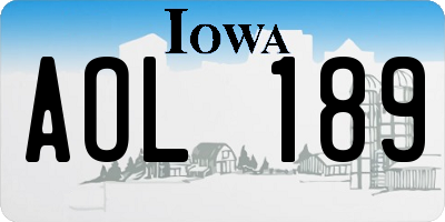 IA license plate AOL189