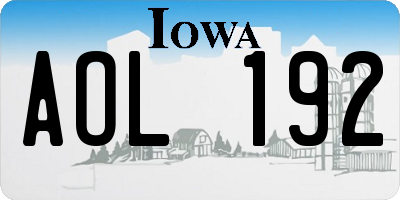 IA license plate AOL192
