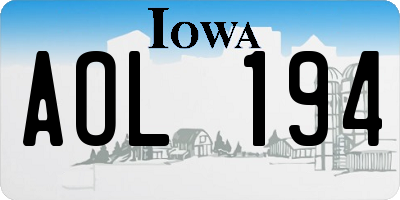 IA license plate AOL194