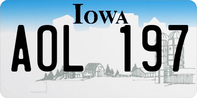 IA license plate AOL197