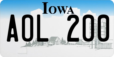 IA license plate AOL200