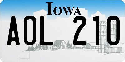 IA license plate AOL210