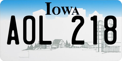 IA license plate AOL218