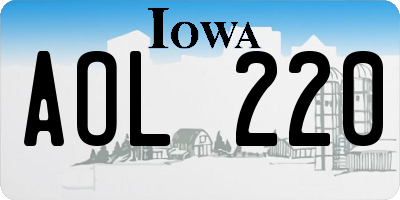 IA license plate AOL220