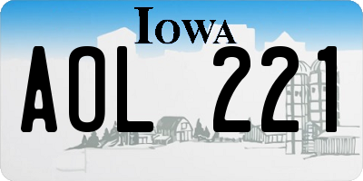 IA license plate AOL221
