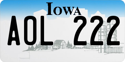 IA license plate AOL222