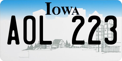 IA license plate AOL223