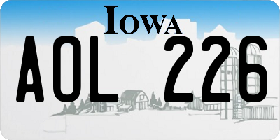IA license plate AOL226