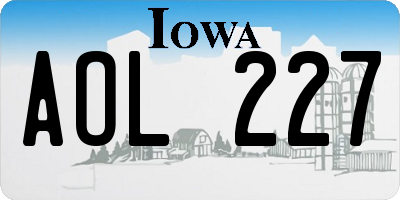 IA license plate AOL227