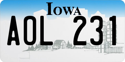 IA license plate AOL231